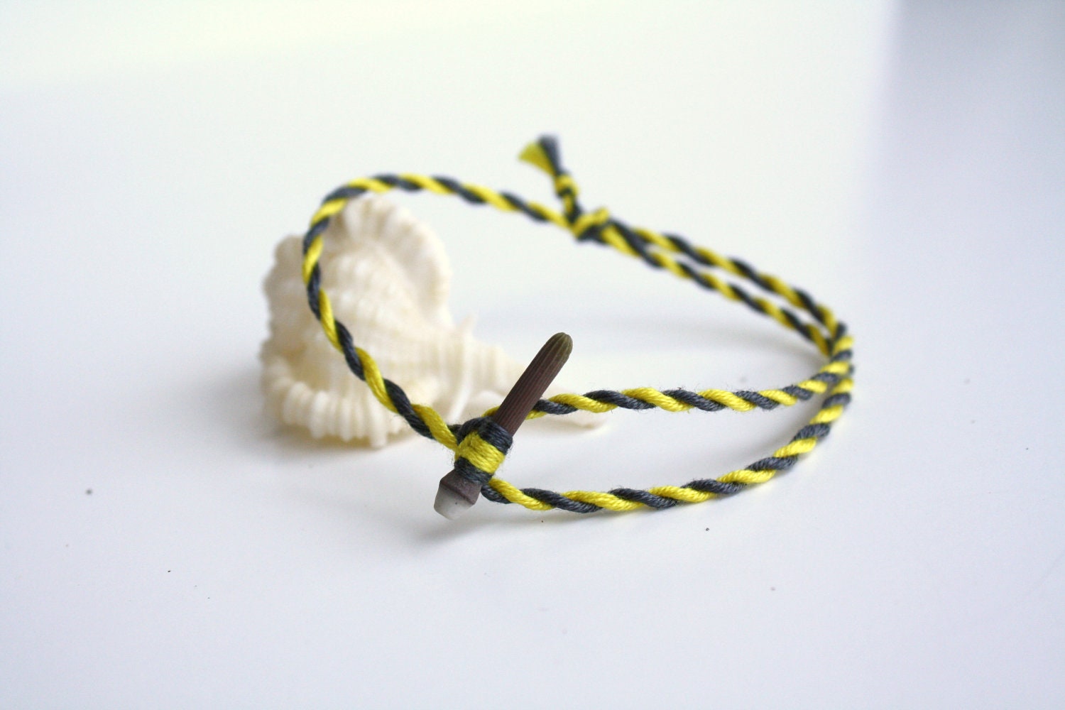 Sea Urchin Friendship Bracelet - Yellow Grey - Sun Shower