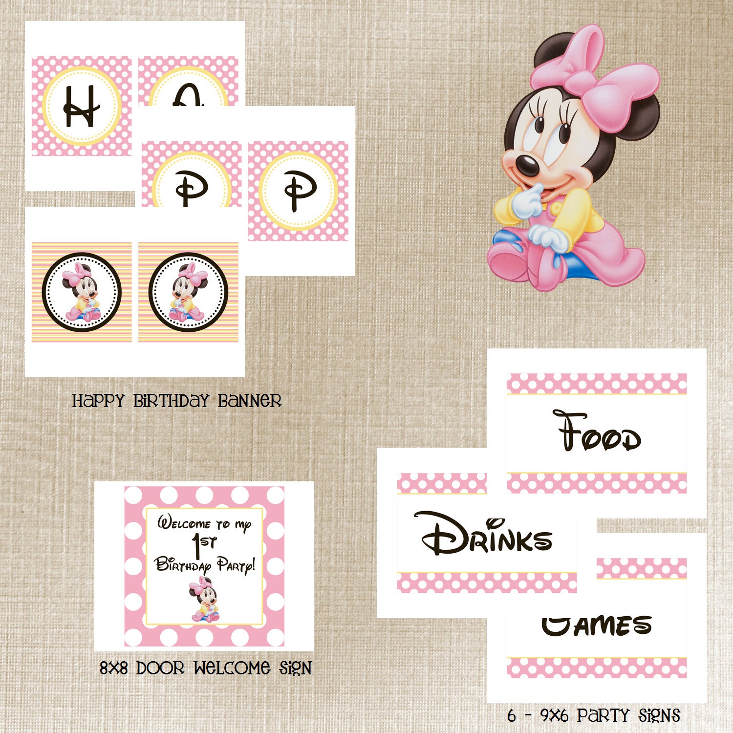 Minnie Mouse 1st Birthday Party Package