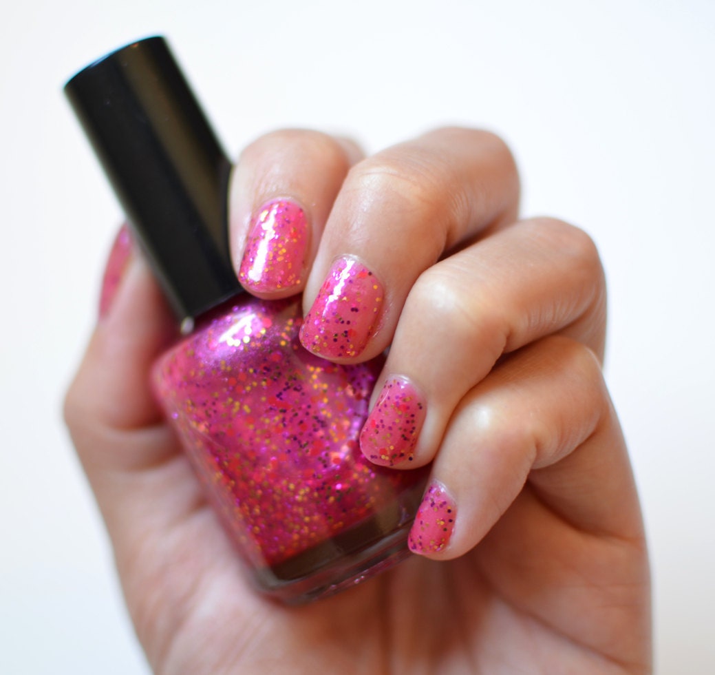 Nail Polish: Flash Mob - Hot Pink with Glitters