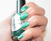 Nail Polish: Nice - Green with Teal and Green Glitters