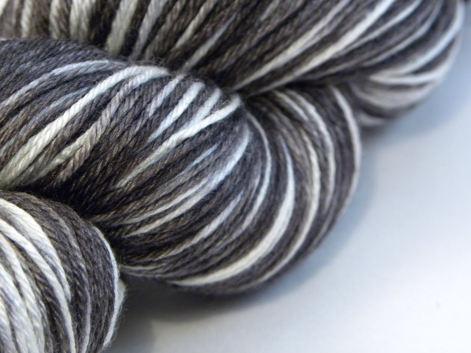 Spiders on Birch, Merino/Silk Fingering Weight Hand-dyed Yarn