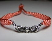 Heart with wings bracelet