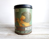 Vintage Hershey's Kisses Blue Green and Yellow Tin Can