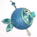 Blue fish wall decor, lucky fish, fish of fortune, Polymer clay handmade fish in blue, turquoise, green, white and silver