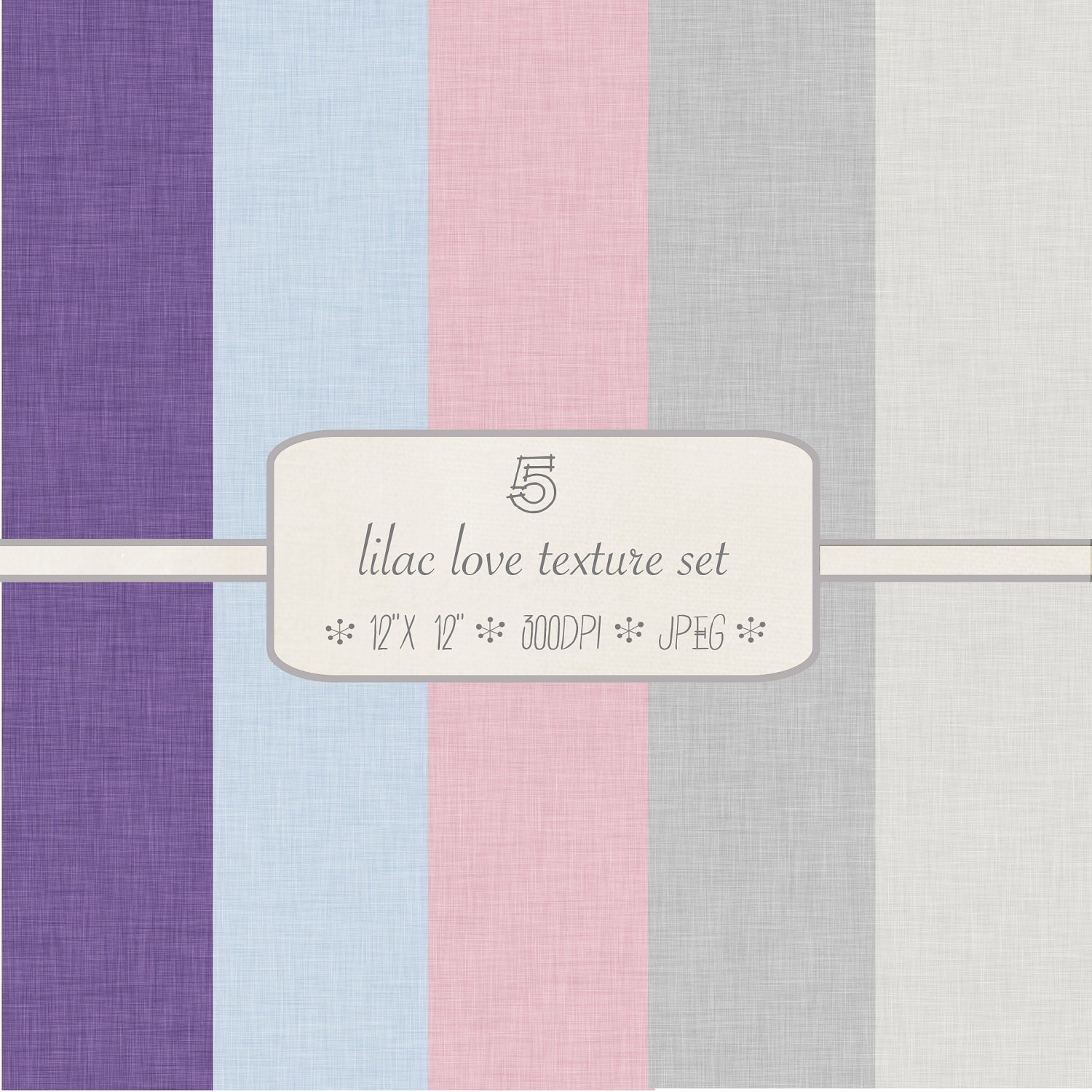 Textured Digital Paper Pack // Lilac Love // 5 pieces // jpeg files // 300 DPI // Instant Download Il_170x135