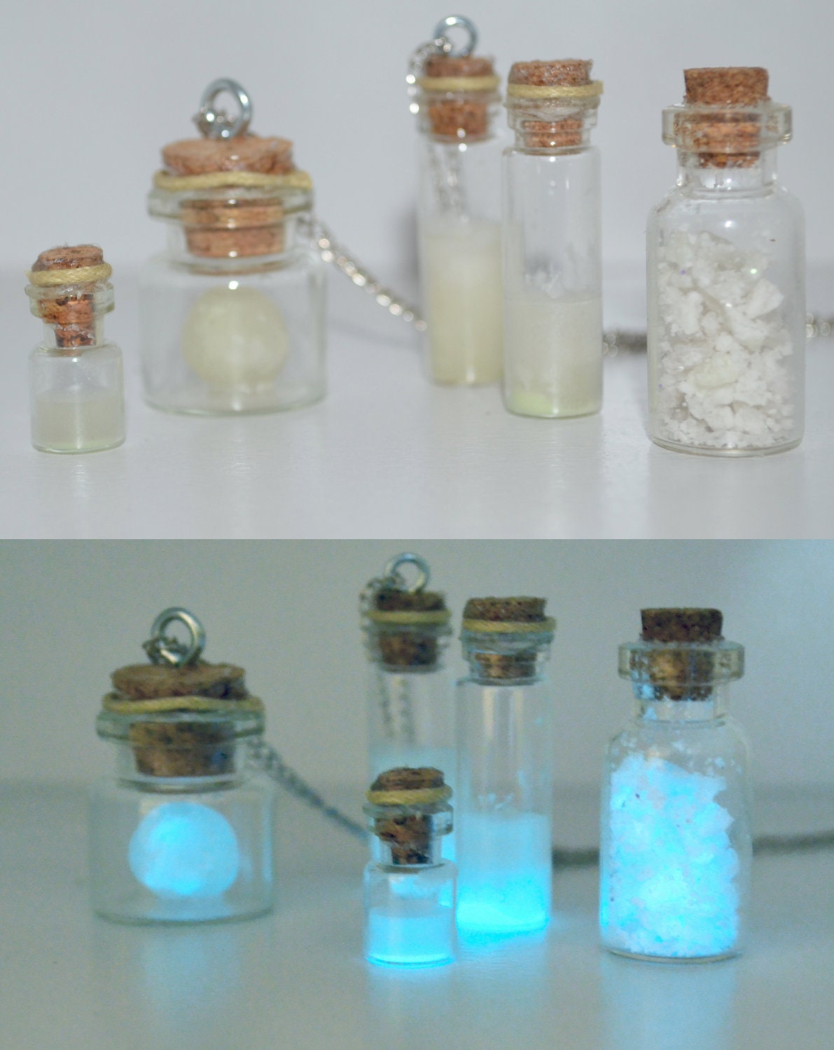 Incredible Blue Luminescent  Corked Jar/Bottle