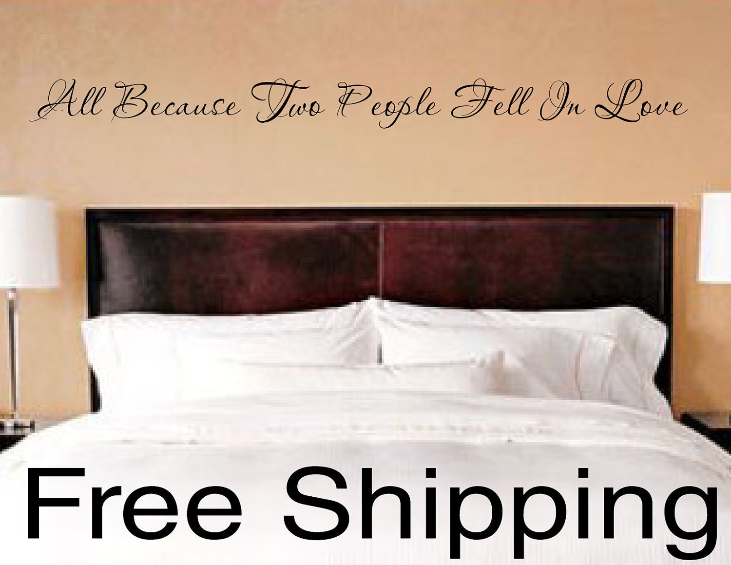 All Because Two People Fell In Love vinyl wall decal sticker romantic quote love art 40 X 4