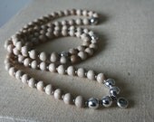 108-bead birch and silver lotus mala // eco wood // yoga meditation // karen hill tribe silver // handmade