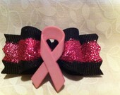 Dog Bow Breast Cancer Awareness. Size 7/8
