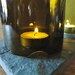 Tea Light Candle Holders Hurricane Lamps Lanterns Frosted made from Upcycled Cognac Bottles Set of 3