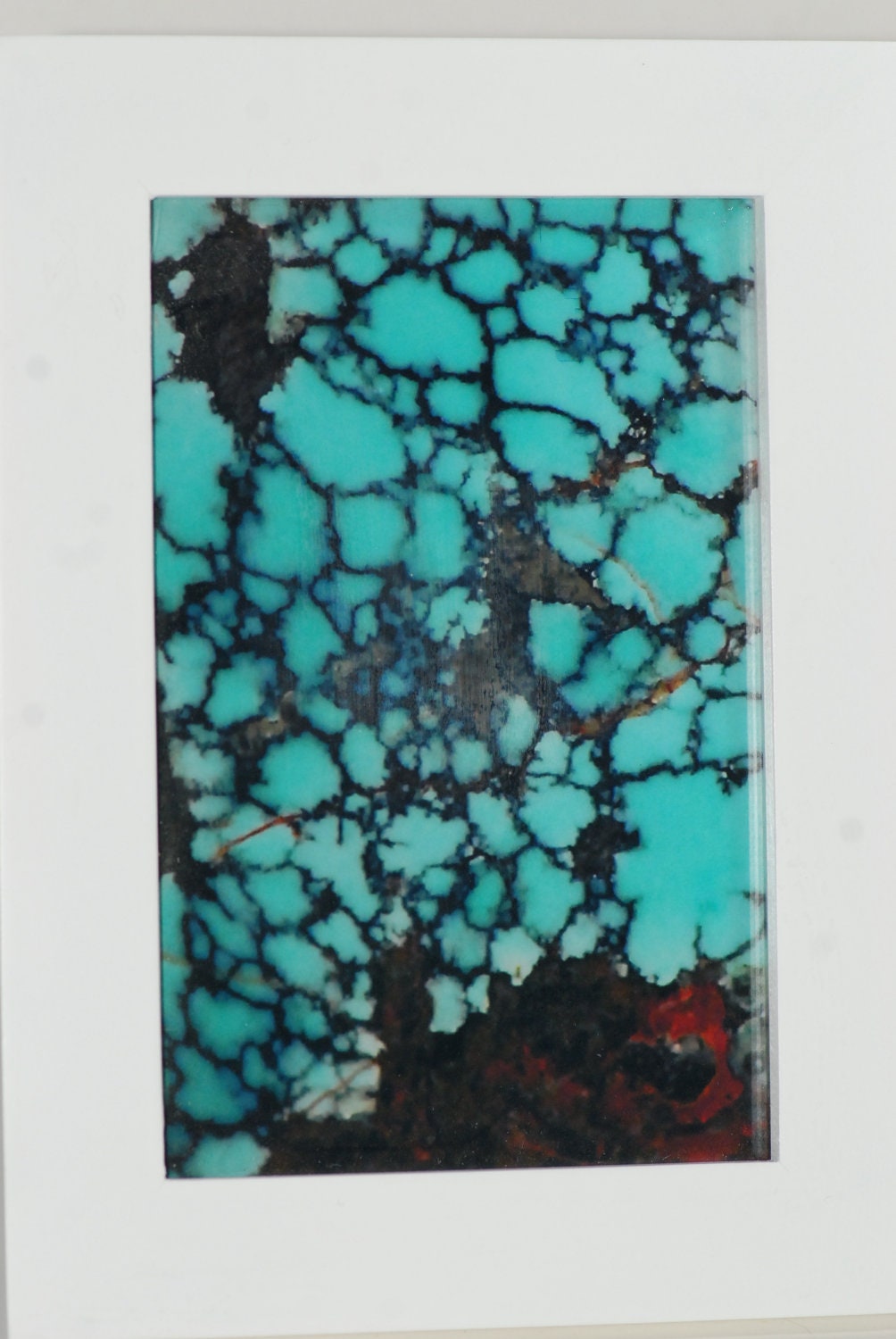 4x6 framed photo of semi precious stone -  turquoise