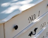 Painted Cottage White Distressed Numbered Dresser