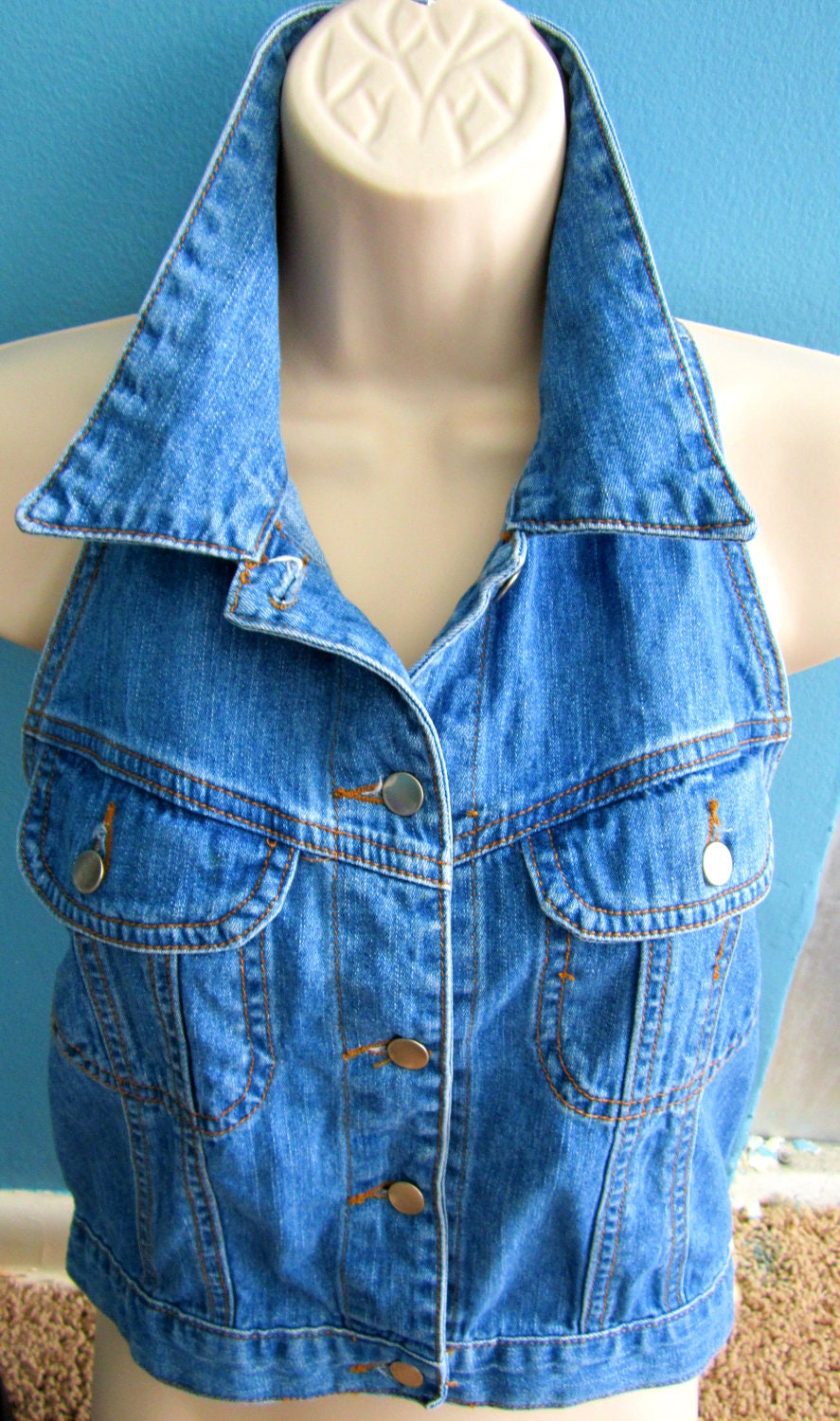 vintage jean vest