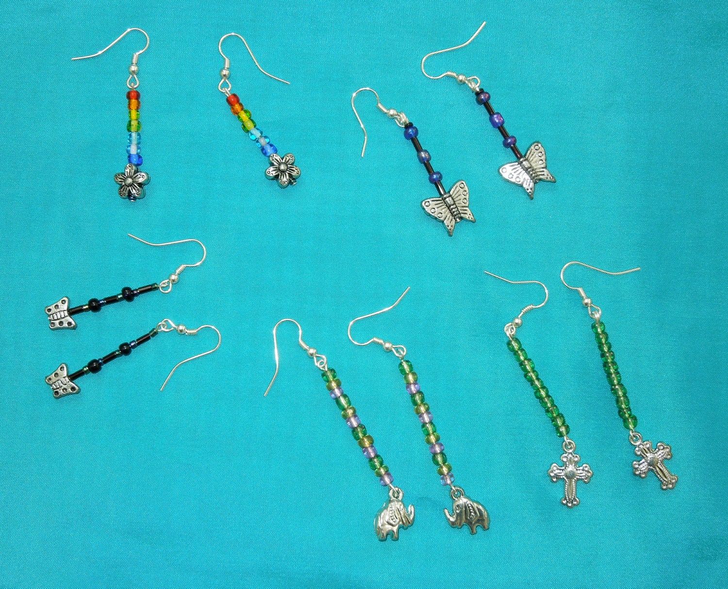 charmed glass beaded earrings