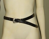 Vintage RITZ Black Southwestern Genuine Leather Belt