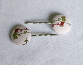 Sewing Spools Fabric Covered Button Hairslides