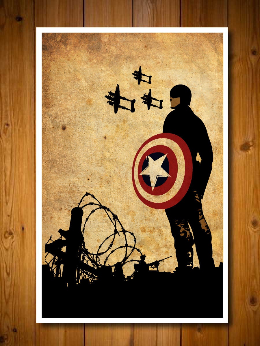 Captain America, Batman , Iron Man and Spider-Man Superheroes Poster Set