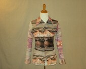 Vintage 1970s Fishing Village Button-Up Shirt
