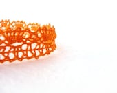 Orange linen lace trim - for spring projects