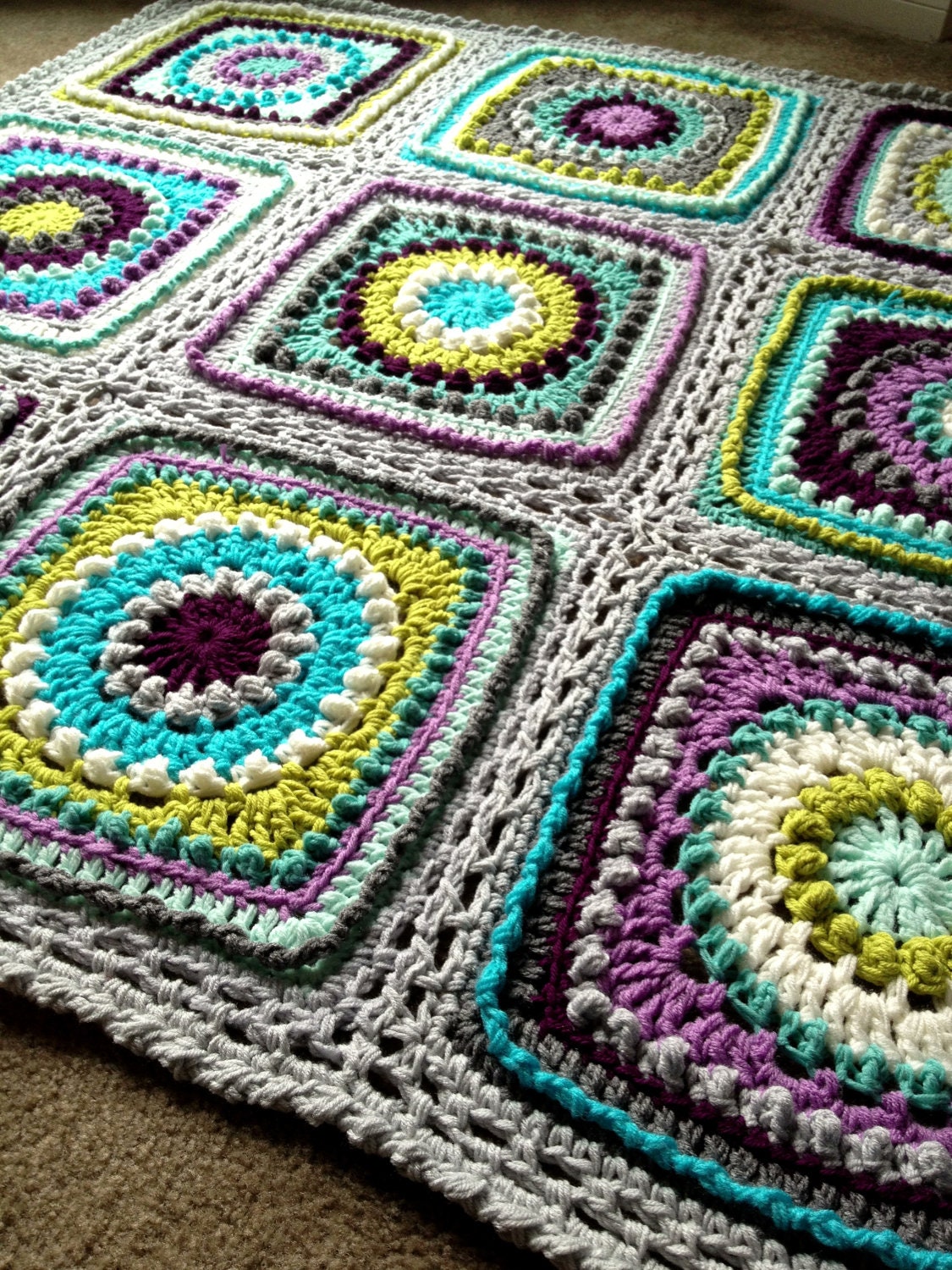 BabyLove Brand Textured Circles Blanket - Toddler/Throw/Lap 58"x58" Custom color/size - Fall color, pastel