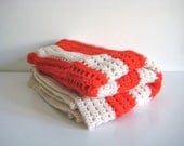 Vintage Red and White Afghan