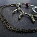 Antler Necklace Deer Silver and Bronze