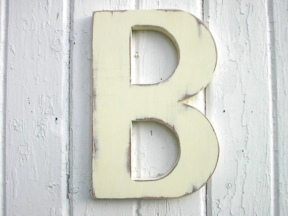 Shabby Wedding B 12" Guestbook  Antique White Nursery Decor Kid wall art chic Photo Prop Distressed Wood