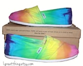 TOMS Tie Dye Shoes - Hot Fashion Staple - Bright colors - hand dyed and custom made  - by One Great Thing