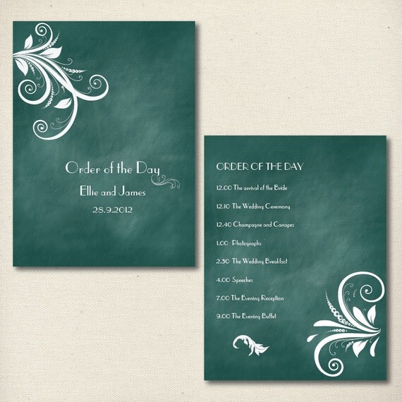 Vintage 1920s, Art Deco inspired, DIY Printable Wedding Order of Service/Ceremony Program Il_570xn