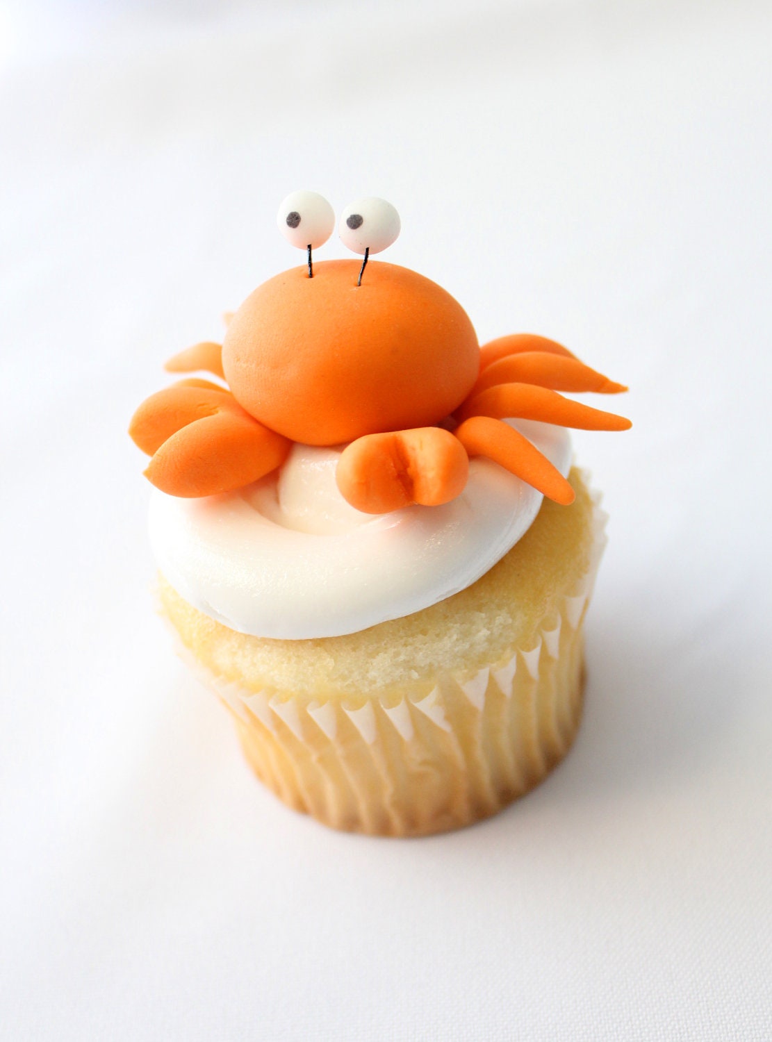Crab Cupcake Topper - 12 qty fondant crabs- under the sea party, birthday, kids first birthday