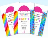 4 x 6 Inch Rainbow Themed Birthday Party Invite with 2 Inch Tags / Toppers - DIY Party Printables - Digital Download Il_170x135