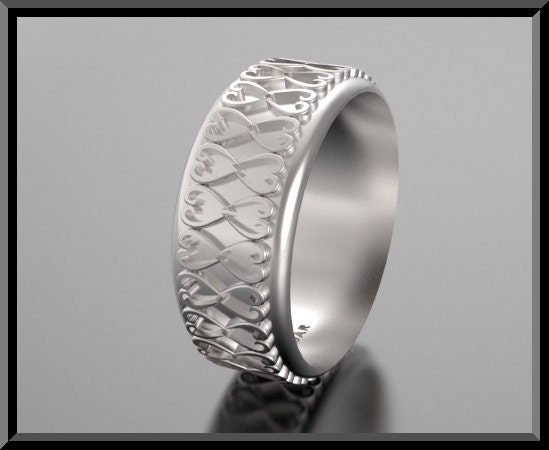Wedding Band,Wedding Ring,Gold Wedding Ring,For her or him - unisex 14k gold Wedding Band,Heart Wedding Band,Unique Wedding Band.