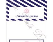 Classy Nautical Party Printable Snack Bag Toppers in Pink