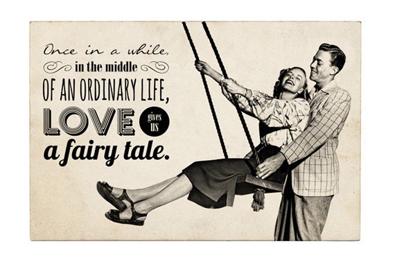 8x12, 8x10 or A4 size. Fairy tale...love poster. Graphic art print. Wall decor - filamentoTGS