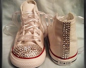 TODDLER White high top bling chuck Taylor converse