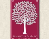Wedding Gift / Signature Tree Guest Book / HeartLeaf V Tree / Wedding Personalized Poster / 125 Guest 24x36