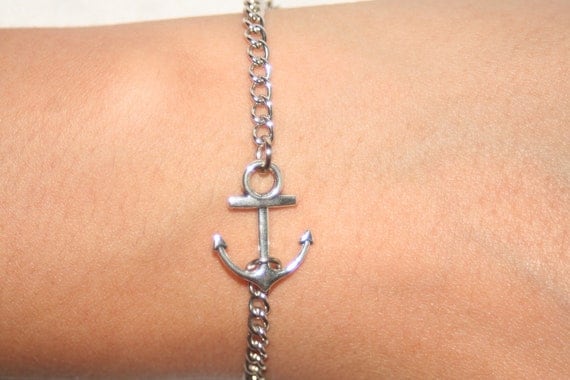 Buy cute gifts for girlfriends - Bracelet anchor bracelet silvery  bracelet very cute gift for girlfriend for friends