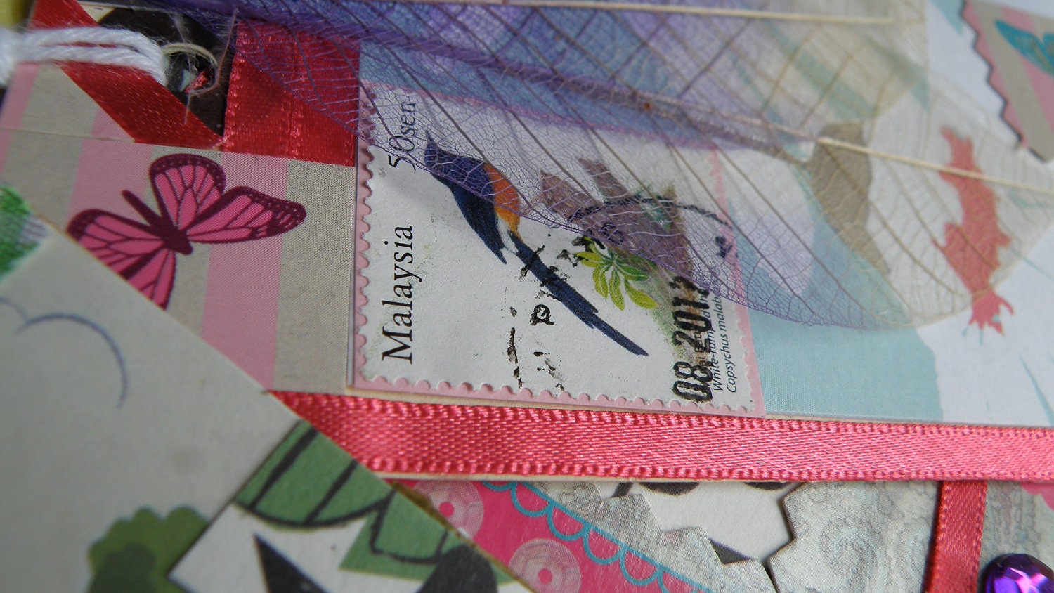 Nature & Stamp - Set of three lovingly handmade gift tags (wedding favour, christmas, birthday, present, holiday)