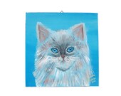 Original Cat Painting, Kitten Painting, Cat Portrait, Acrylic Painting, Ready to hang