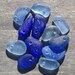Beach Sea Glass Top Drilled Cornflower blue Cobalt Blue Sea glass Beads Pendants Charms
