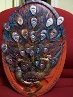 Abstract Art, 3D Mixed Media Art, Peacock, Colorful Art, OOAK Mixed Media, "Pride or Proclamation"