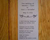 Bookmark Wedding Program (set of 25)