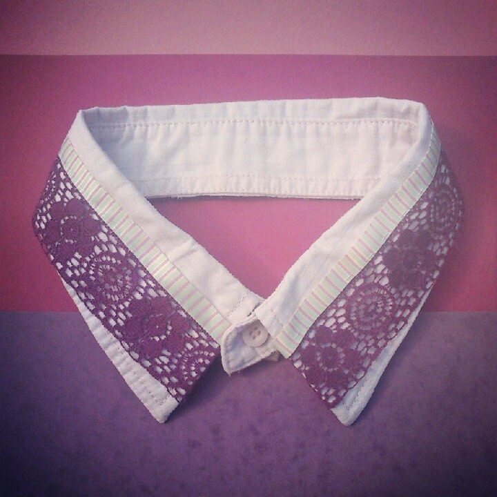 Attachable Collar Hand Decorated with Lace and Ribbon (Can be Made to Order)