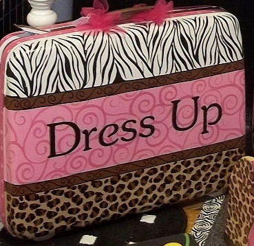 Dress up Suitcase(C)  ZEBRA LEOPARD CHEETAH Hot Pink