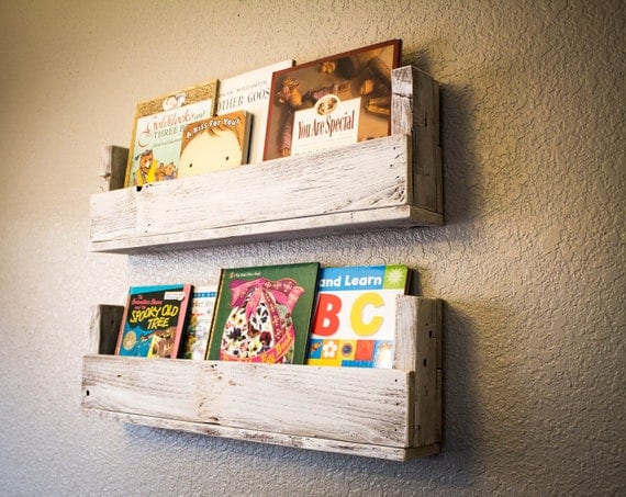 Cottage Chic Reclaimed Wood Bookshelves (Set of 2)
