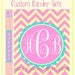 Custom Chevron Monogram Binder Set - 1 Printable Cover Insert and 6 Binder Edges - Digital Printable - Choose Colors and Personalization