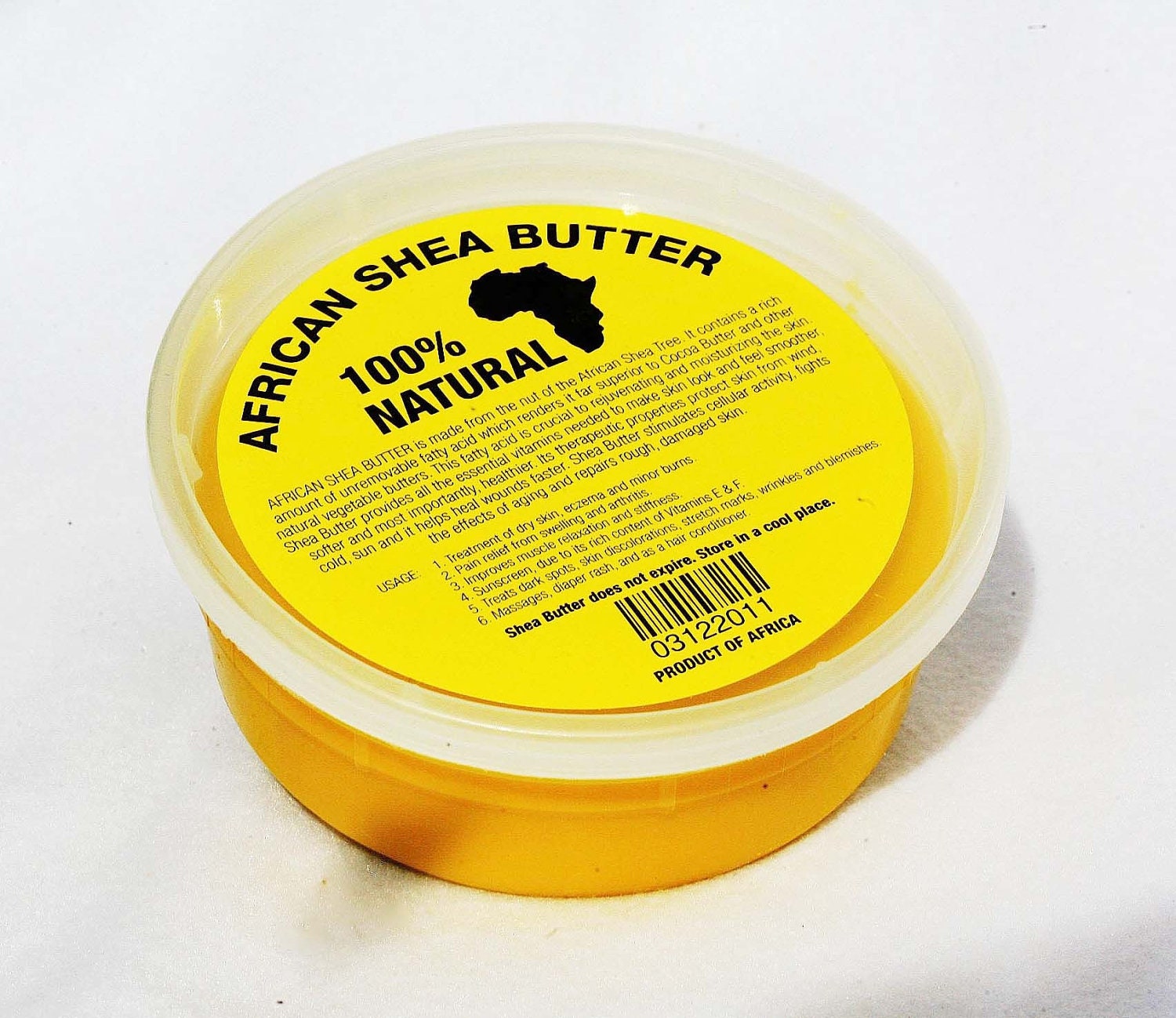 100 All Natural African Shea Butter 8oz plastic container