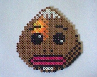 The Legend of Zelda Goron's Mask perler bead creation....melted beads with magnet on back