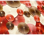 Paper Wheel Fan Flowers Background / Backdrop for Weddings, Baby Showers, Tea Parties, Accordion Flowers, Center Pieces, Christmas Decor