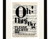 Oh Darling - The Beatles - Typography Poster - Love - A4 / 11.7 x 8.3 inches